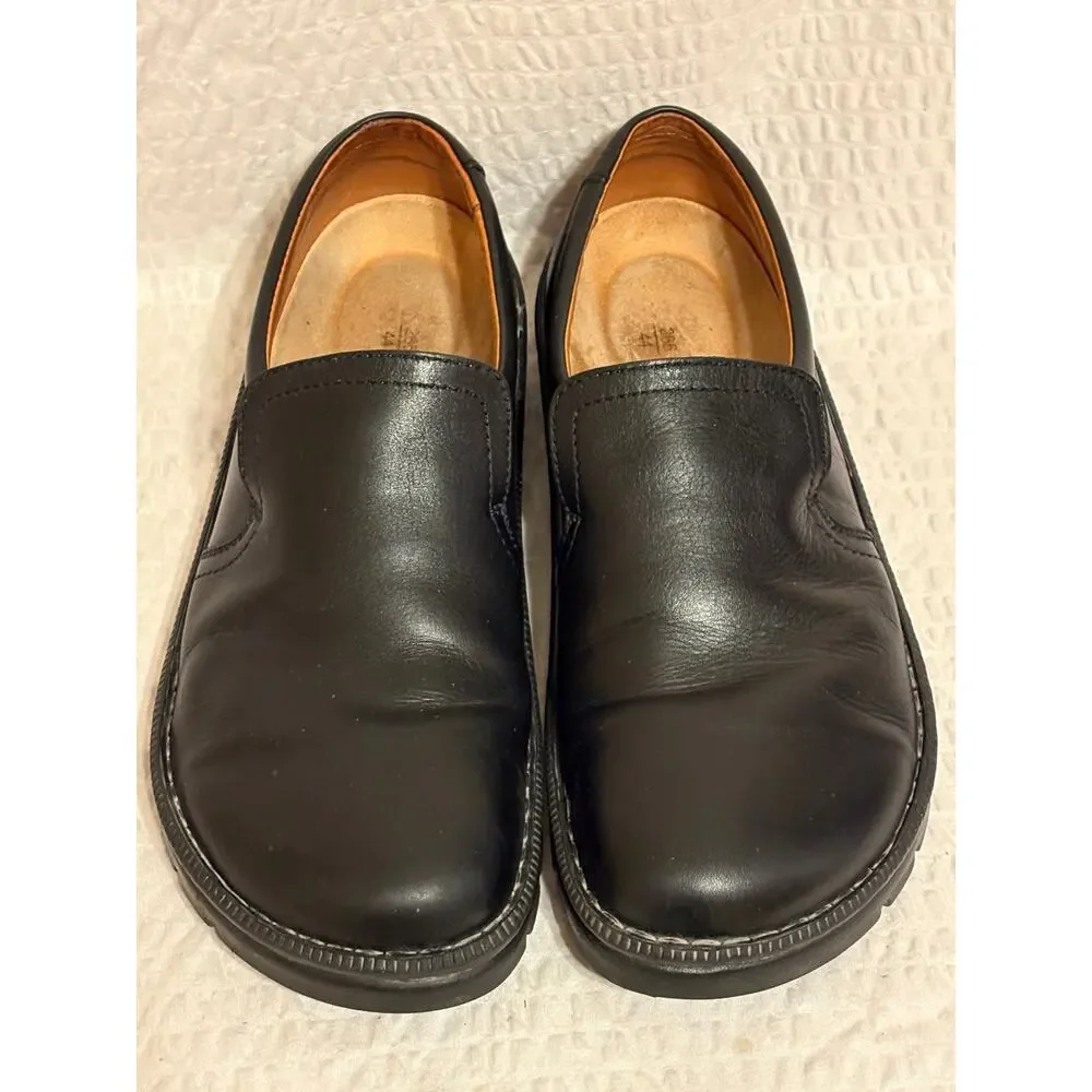 Birkenstock Mens Black Leather Loafers by Footprints CorkBed EU44 US 11-11.5 EUC